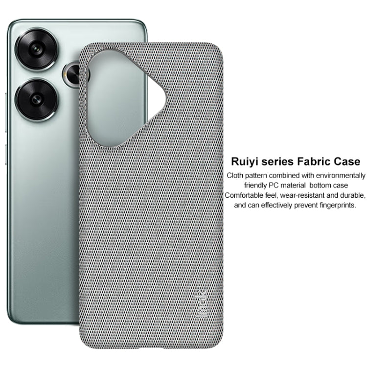 For Xiaomi Poco F6 5G imak Ruiyi Series Cloth Texture PU + PC Phone Case(Light Grey)
