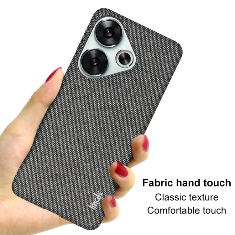 For Xiaomi Poco F6 5G imak Ruiyi Series Cloth Texture PU + PC Phone Case(Dark Grey)