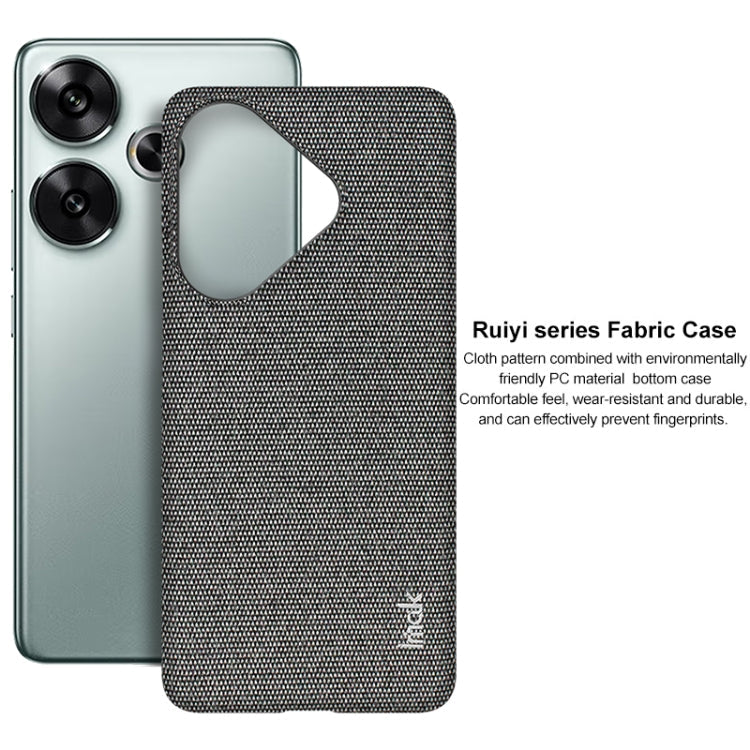 For Xiaomi Poco F6 5G imak Ruiyi Series Cloth Texture PU + PC Phone Case(Dark Grey)