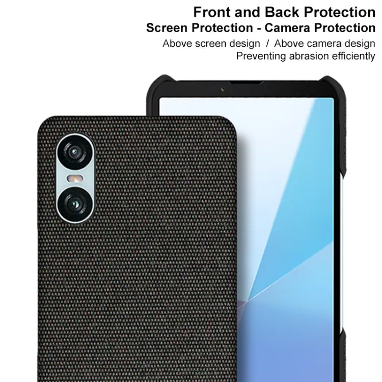 For Sony Xperia 10 VI imak Ruiyi Series Cloth Texture PU + PC Phone Case(Black)