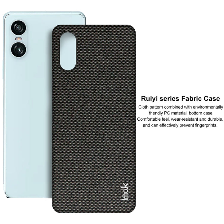 For Sony Xperia 10 VI imak Ruiyi Series Cloth Texture PU + PC Phone Case(Black)