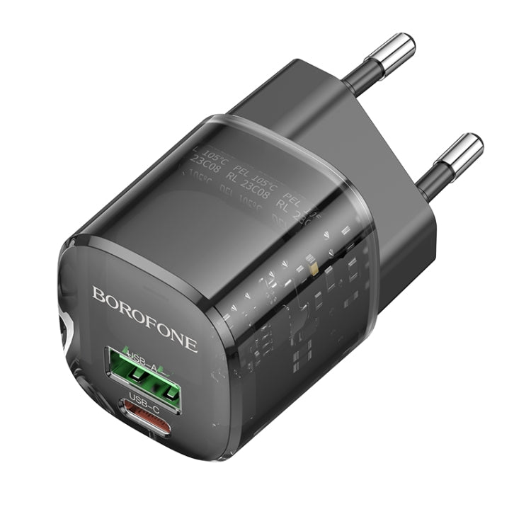 BOROFONE BN17 PD20W USB, USB-C / Type-C Charger, Plug Type:EU Plug(Black)
