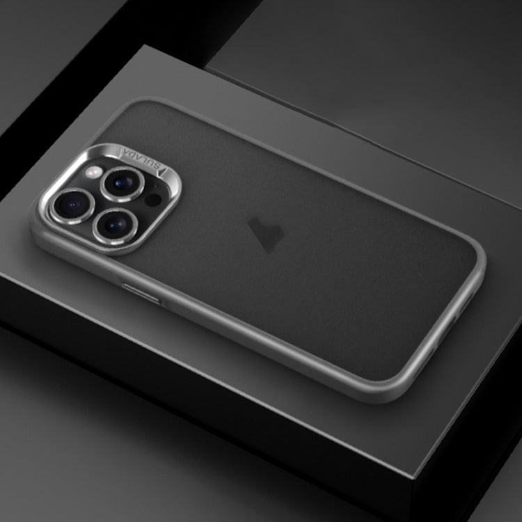 For iPhone 15 Pro Max SULADA Skin Feel Matte Shockproof Phone Case(Grey)