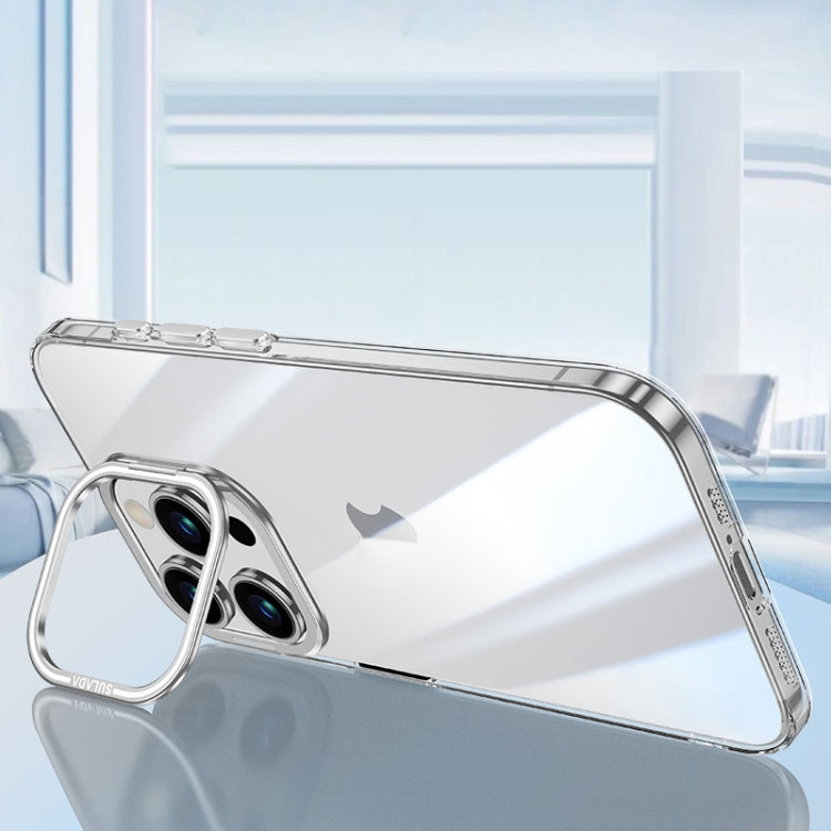 For iPhone 16 Pro SULADA PC + Aluminum Alloy Lens Holder Phone Case(Silver)