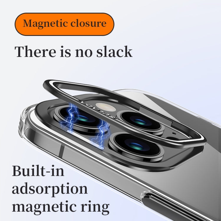 For iPhone 16 Pro SULADA PC + Aluminum Alloy Lens Holder Phone Case(Black)