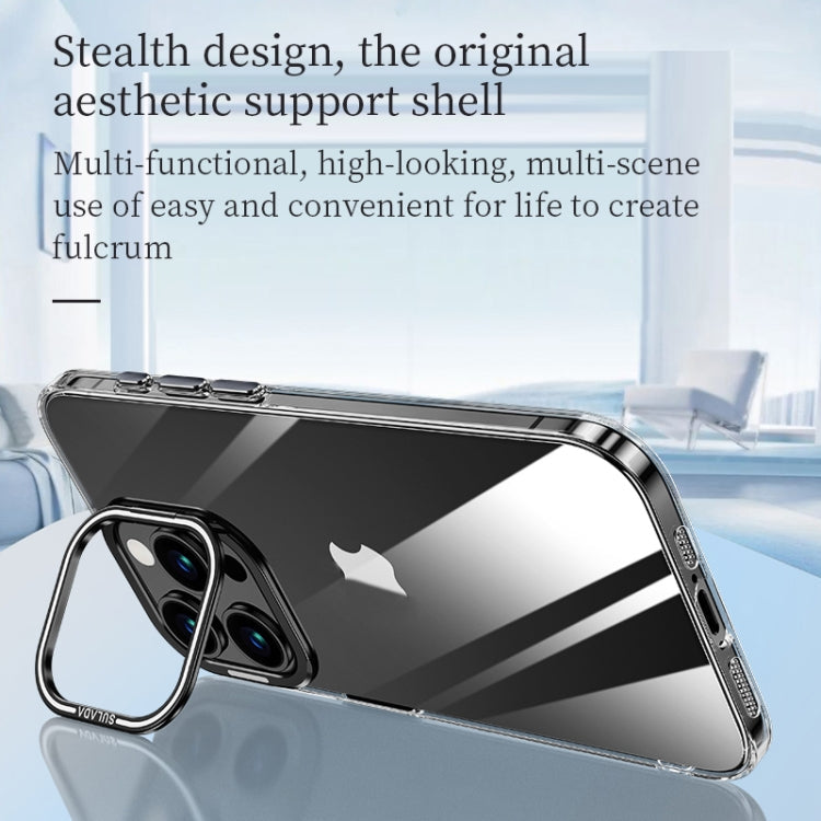 For iPhone 16 Pro Max SULADA PC + Aluminum Alloy Lens Holder Phone Case(Black)