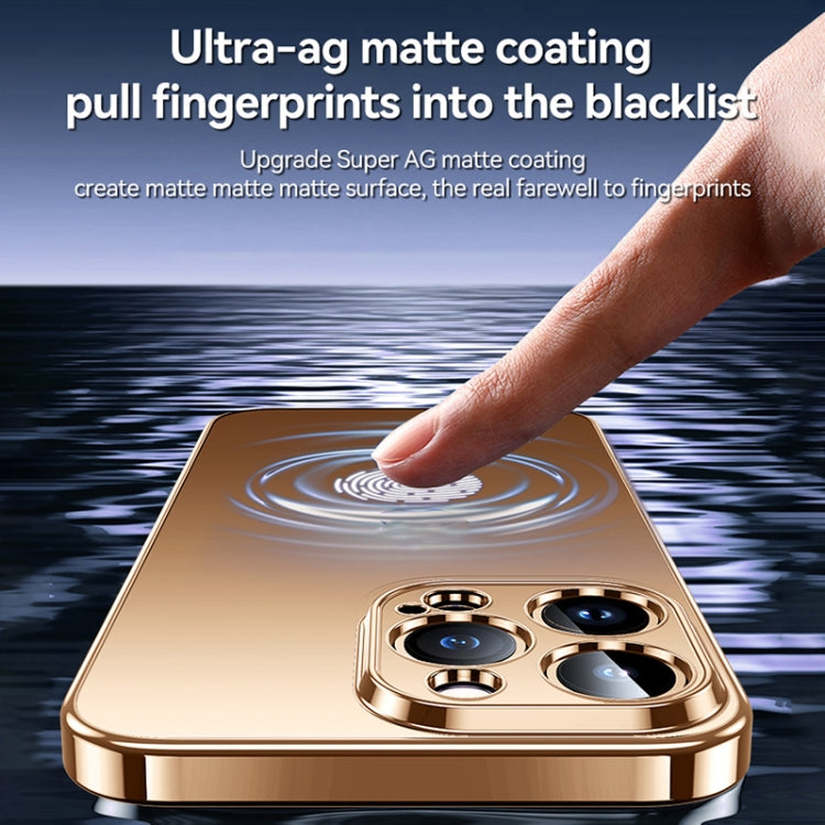 For iPhone 16 SULADA Natural Color Series Electroplating Frosted TPU Phone Case(Gold)