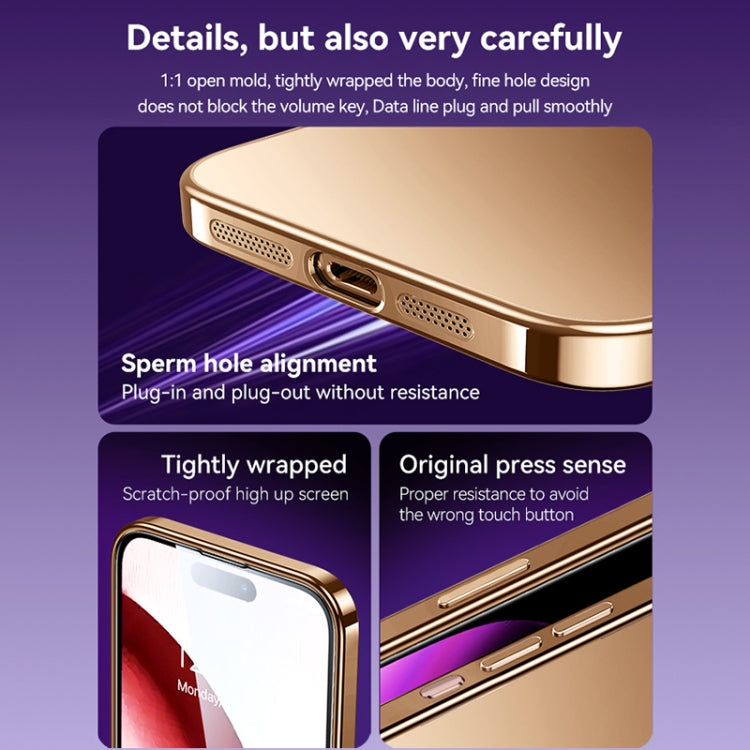 For iPhone 16 Plus SULADA Natural Color Series Electroplating Frosted TPU Phone Case(Gold)