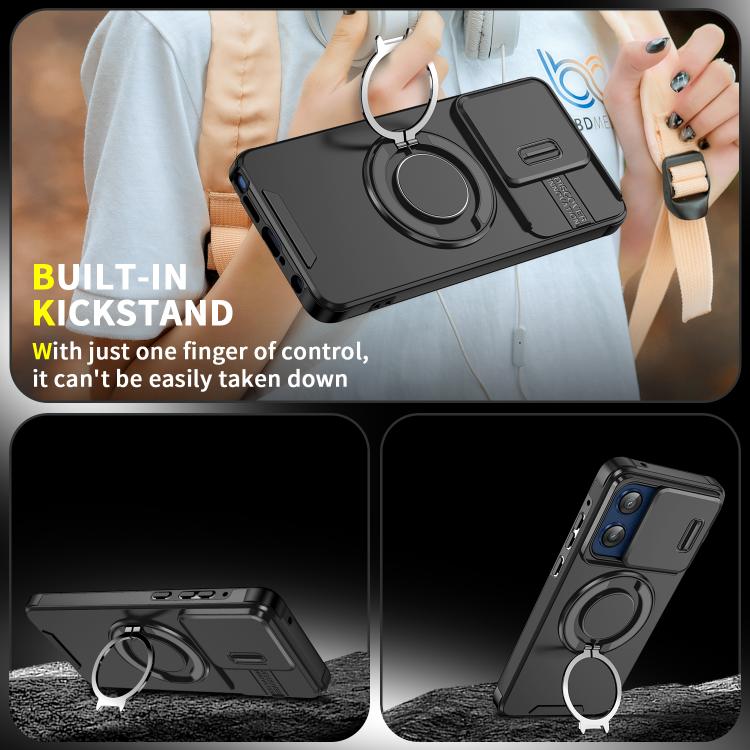 Motorola Moto G Stylus 5G 2025 / Moto G 5G 2024 Sliding Camshield Ring Holder Case