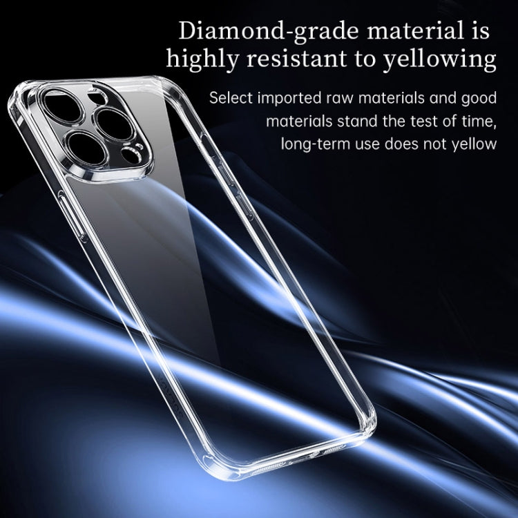 For iPhone 16 Pro Max SULADA TPU Frame Tempered Glass Transparent Phone Case(Black)
