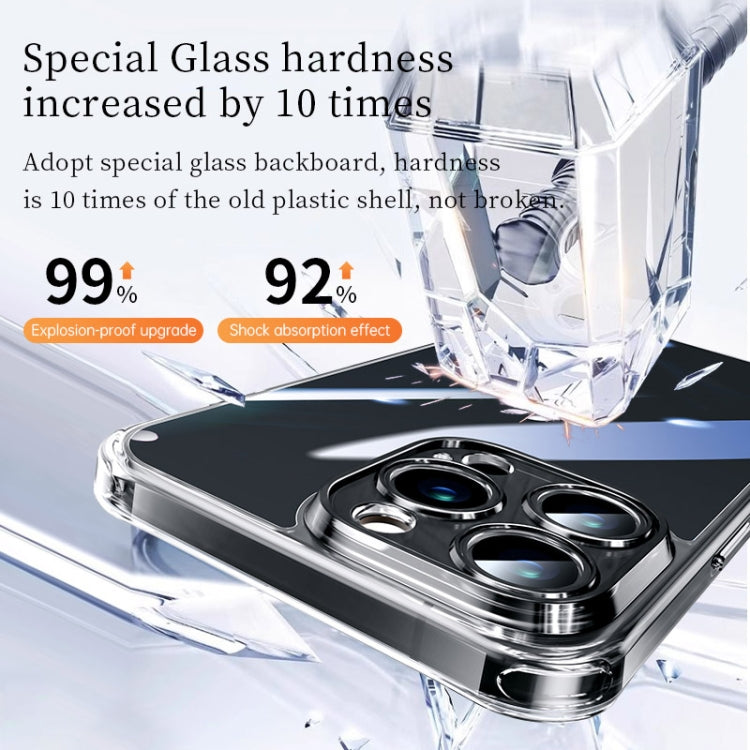For iPhone 16 SULADA TPU Frame Tempered Glass Transparent Phone Case(White)