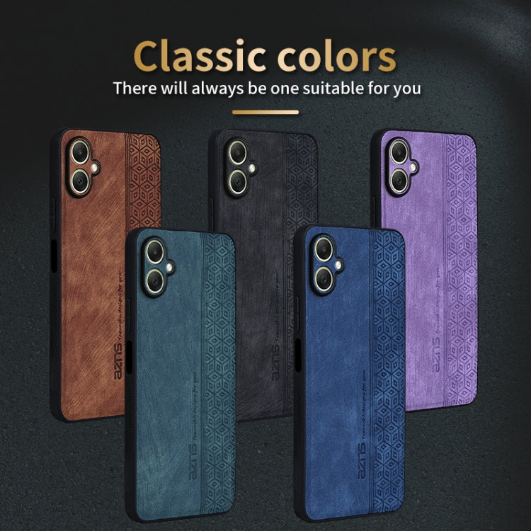 For Samsung Galaxy A06 4G AZNS 3D Embossed Skin Feel Phone Case(Sapphire Blue)