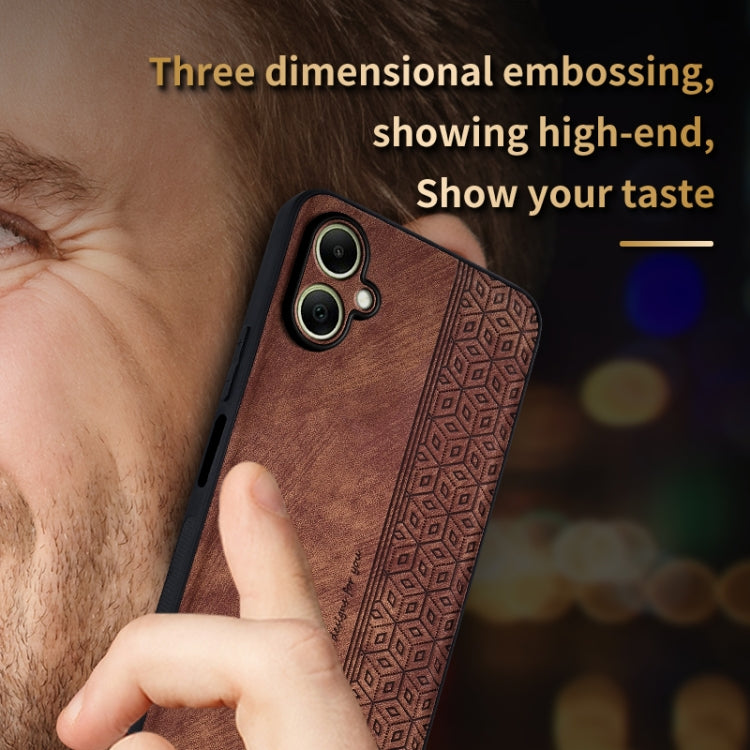 For Samsung Galaxy A06 4G AZNS 3D Embossed Skin Feel Phone Case(Brown)