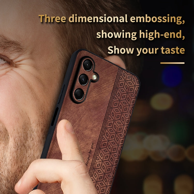 For Samsung Galaxy A16 5G AZNS 3D Embossed Skin Feel Phone Case(Black)