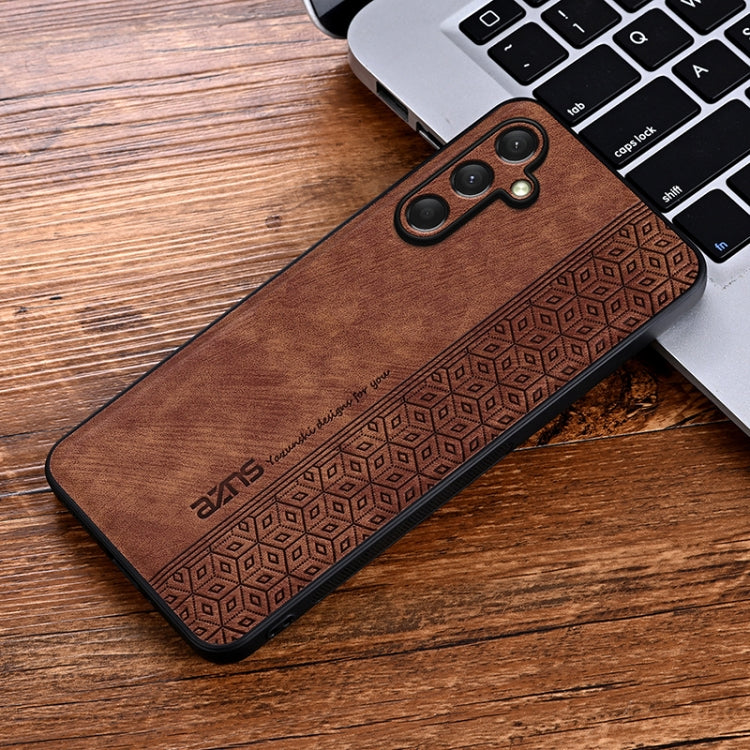 For Samsung Galaxy A16 5G AZNS 3D Embossed Skin Feel Phone Case(Brown)