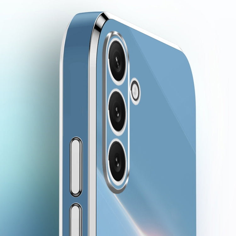 For Samsung Galaxy A16 5G XINLI Straight Edge 6D Electroplate TPU Phone Case with Ring Holder(Celestial Blue)