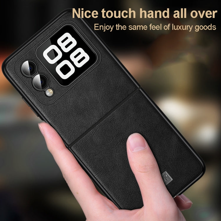 For Huawei nova Flip SULADA Shockproof TPU Hybrid Handmade Leather Phone Case(Red)