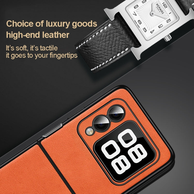 For Huawei nova Flip SULADA Shockproof TPU Hybrid Handmade Leather Phone Case(Red)