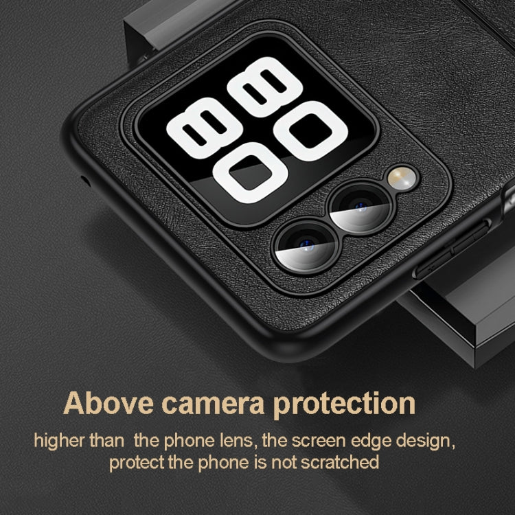 For Huawei nova Flip SULADA Shockproof TPU Hybrid Handmade Leather Phone Case(Brown)