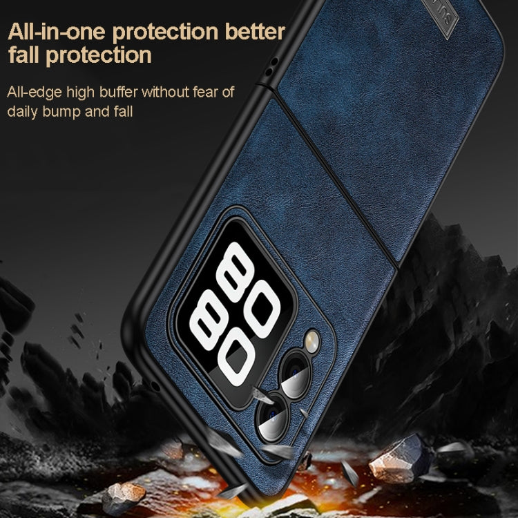 For Huawei nova Flip SULADA Shockproof TPU Hybrid Handmade Leather Phone Case(Red)