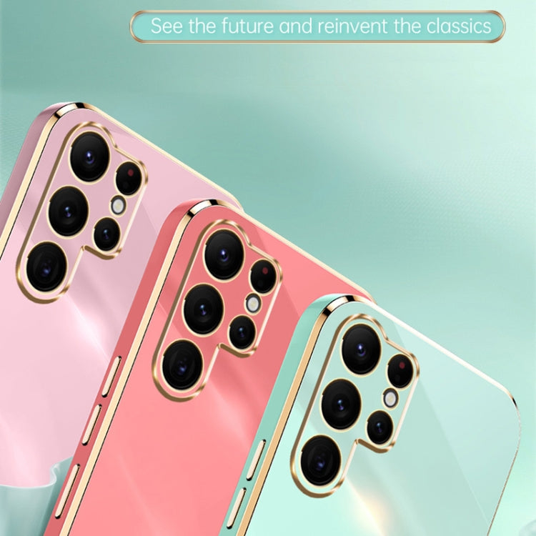 For Samsung Galaxy S25 Ultra 5G XINLI Straight Edge 6D Electroplate TPU Phone Case(Pink)