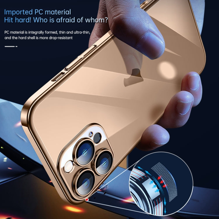 For iPhone 16 Plus SULADA JINGJIA Series Lens Protector Hard PC Phone Case(Gold)