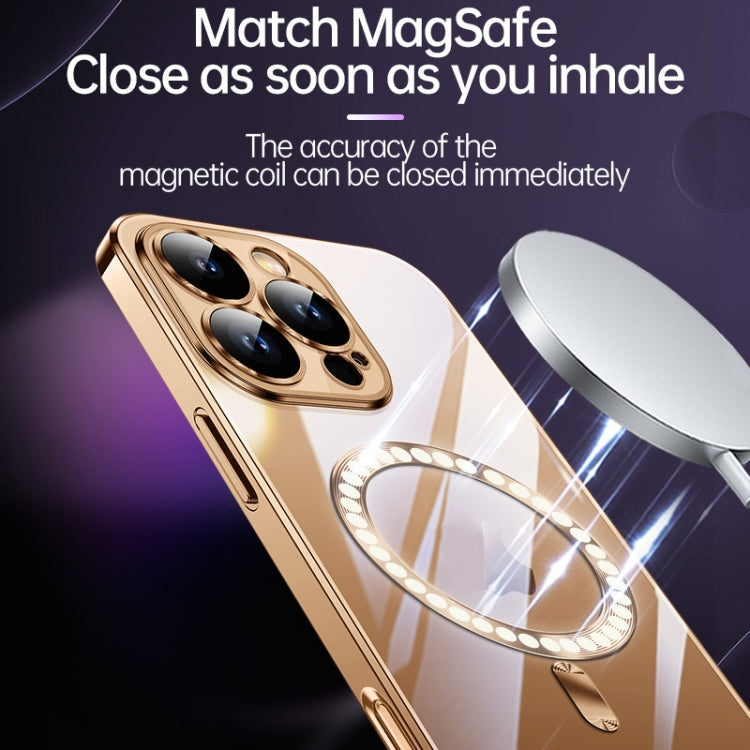For iPhone 16 SULADA MagSafe Plating TPU Shockproof Phone Soft Case(Silver)