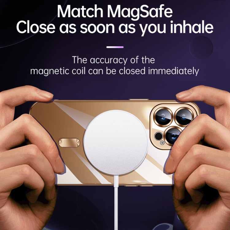 For iPhone 16 Pro SULADA MagSafe Plating TPU Shockproof Phone Soft Case(Titanium Grey)