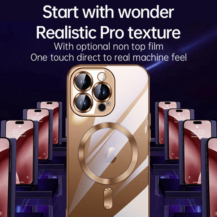 For iPhone 16 Pro SULADA MagSafe Plating TPU Shockproof Phone Soft Case(Gold)