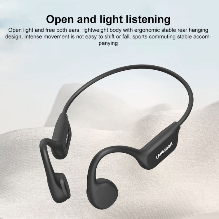 Langsdom BE17 Bone Conduction Waterproof Bluetooth Sports Earphone(Black)