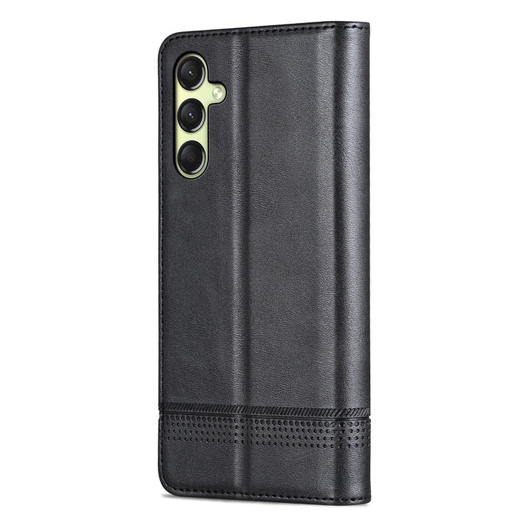 For Samsung Galaxy A16 5G AZNS Magnetic Calf Texture Flip Leather Phone Case(Black)