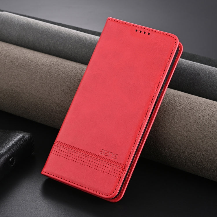 For Samsung Galaxy A06 4G AZNS Magnetic Calf Texture Flip Leather Phone Case(Red)