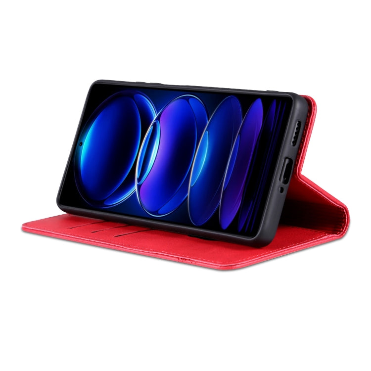 For Samsung Galaxy A06 4G AZNS Magnetic Calf Texture Flip Leather Phone Case(Red)