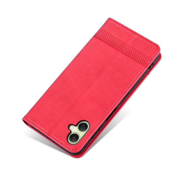 For Samsung Galaxy A06 4G AZNS Magnetic Calf Texture Flip Leather Phone Case(Red)