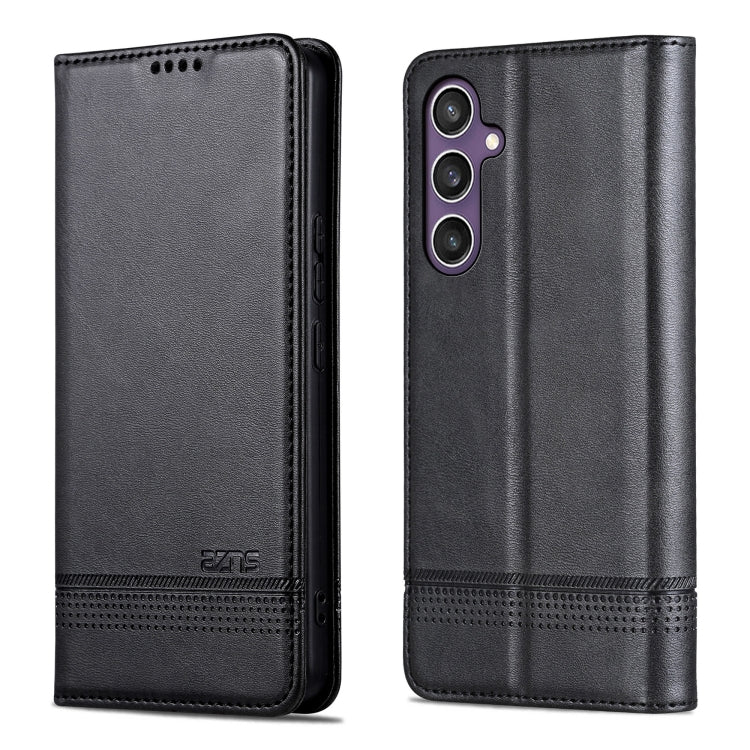 For Samsung Galaxy A36 5G AZNS Magnetic Calf Texture Flip Leather Phone Case(Black)