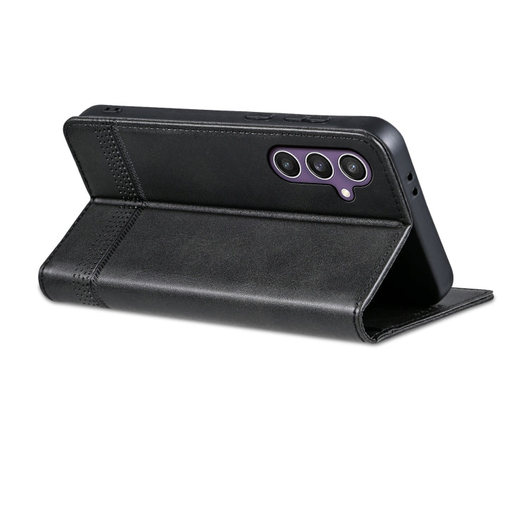 For Samsung Galaxy A36 5G AZNS Magnetic Calf Texture Flip Leather Phone Case(Black)