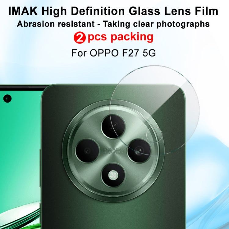 For OPPO F27 5G 2 PCS/Set IMAK HD Glass Rear Camera Lens Film