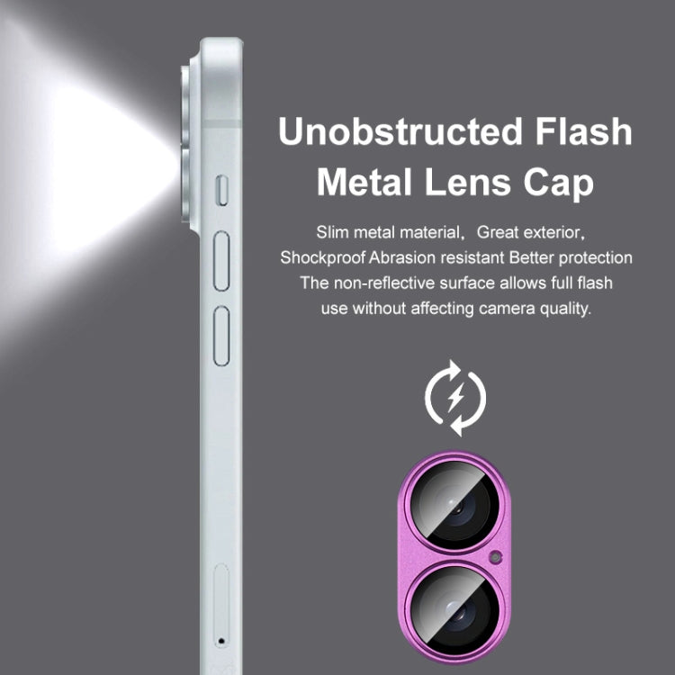 For iPhone 16 / 16 Plus IMAK Metal Armor Premium Camera Protector Film(Silver)