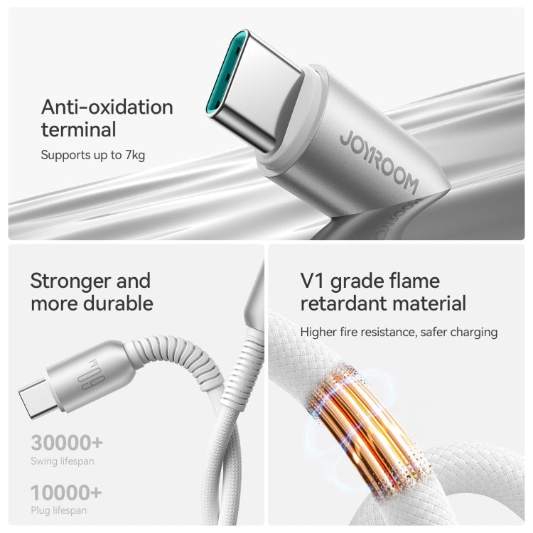 JOYROOM S-A51 Cutting-Edge Series 3A Fast Charging Data Cable, Type-C to Type-C Cable, Length: 1.2m(Light Gray)