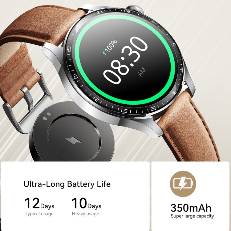 JOYROOM JR-FC2 Pro Classic Series Smart Watch, 1.46 inch Screen, Support BT Call / Heart Rate / Blood Oxygen(Moonlight Silver)