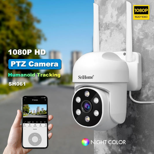 SriHome SH061 2MP 2.4G WiFi AI Humanoid Tracking Infrared Night Vision Camera(UK Plug)