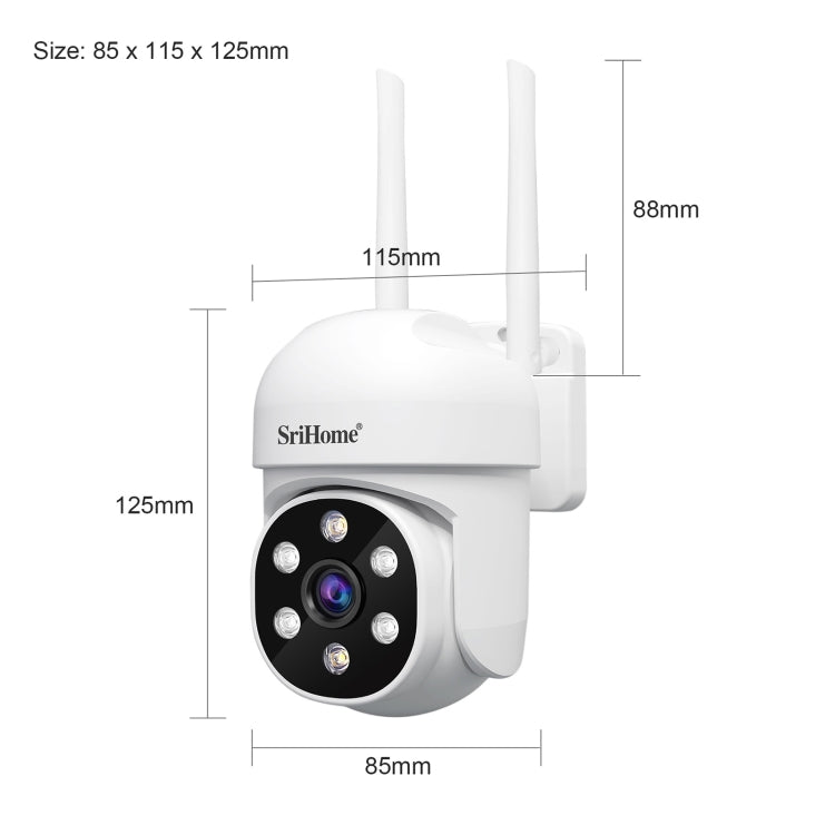 SriHome SH061 2MP 2.4G WiFi AI Humanoid Tracking Infrared Night Vision Camera(UK Plug)