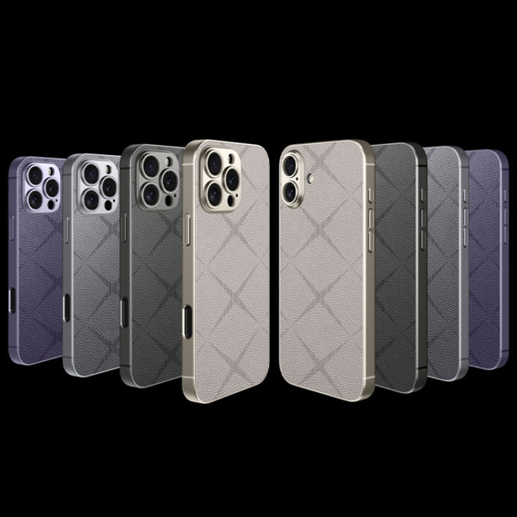 For iPhone 16 Pro GKK Asterism Metal Paint Skin Feel Leather Full Coverage Phone Case(Titanium Grey)
