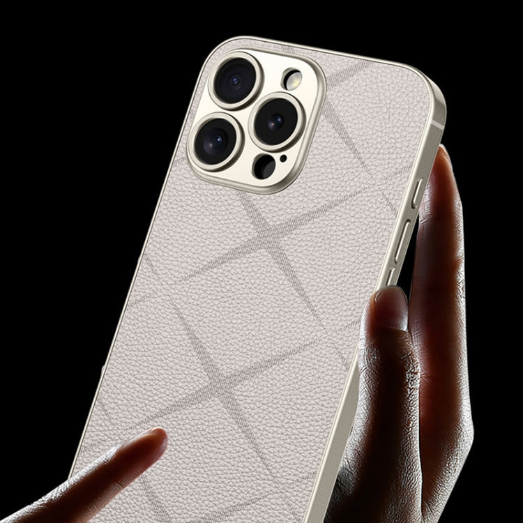 For iPhone 16 GKK Asterism Metal Paint Skin Feel Leather Full Coverage Phone Case(Mountain Gray)