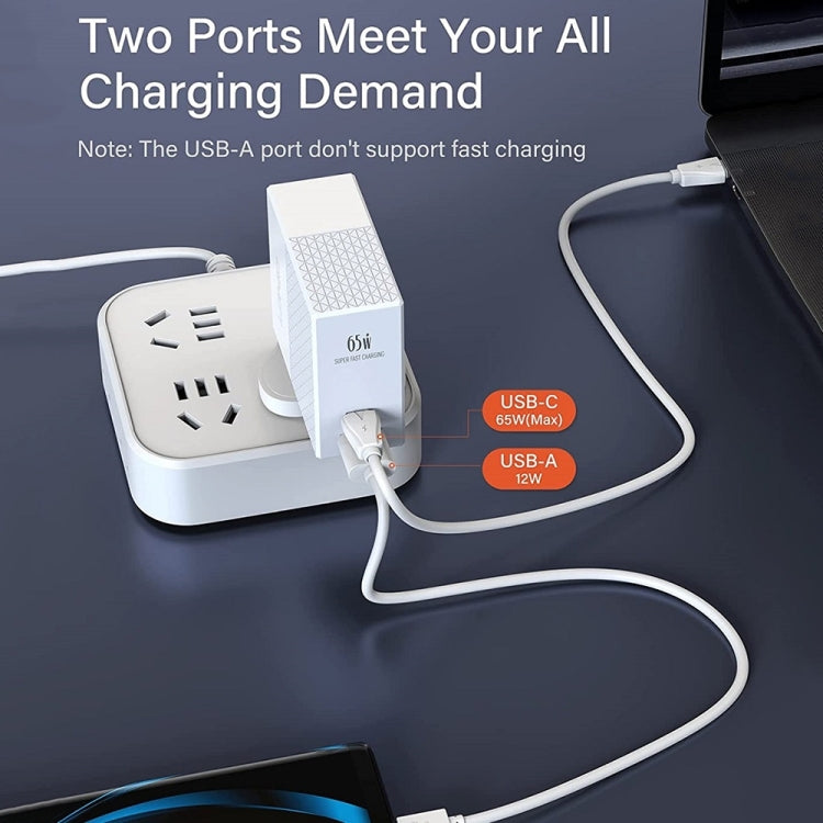 LDNIO A2620C PD3.0 65W USB Power Adapter Travel Charger with Type-C to Type-C Cable, UK Plug