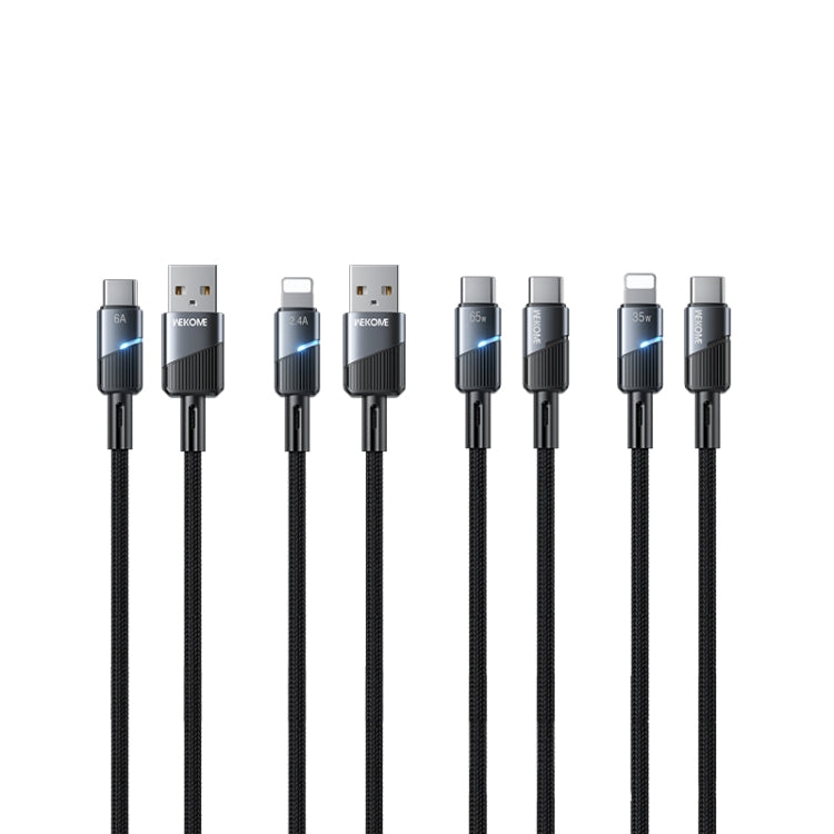WK WDC-38 Intelligent Power-off 1m PD65W Type-C to Type-C Fast Charging Data Cable(Black)