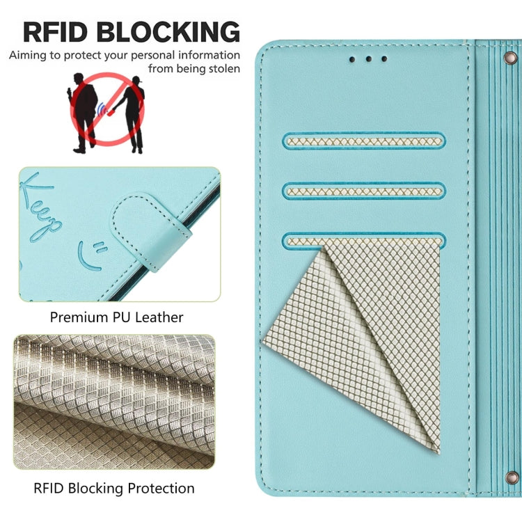 Smile Embossing RFID Leather Phone Case, For Oukitel C37, For Oukitel C51, For Oukitel C38, For Oukitel C36 / C35