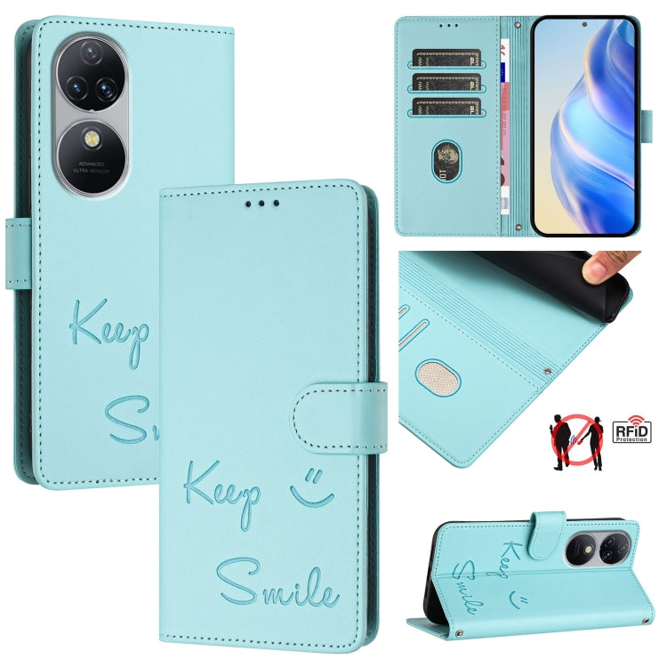 Smile Embossing RFID Leather Phone Case, For Oukitel C37, For Oukitel C51, For Oukitel C38, For Oukitel C36 / C35