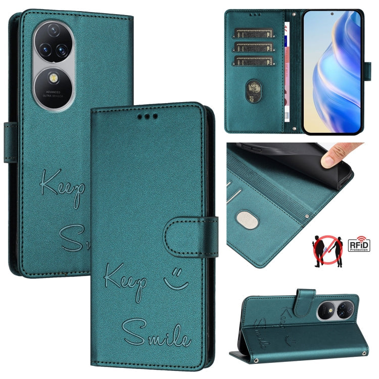 Smile Embossing RFID Leather Phone Case, For Oukitel C37, For Oukitel C51, For Oukitel C38, For Oukitel C36 / C35
