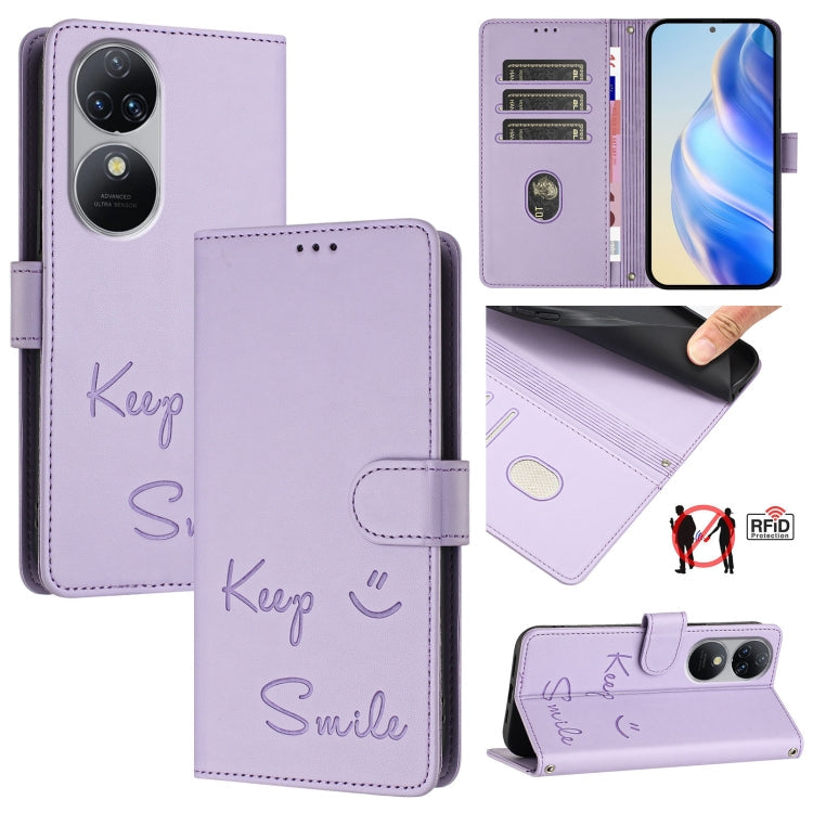 Smile Embossing RFID Leather Phone Case, For Oukitel C37, For Oukitel C51, For Oukitel C38, For Oukitel C36 / C35